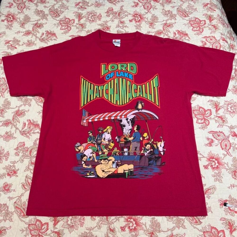 Vintage 90s Signal Lord of Lake Whatchamacallit Boat Outdoors Tee!